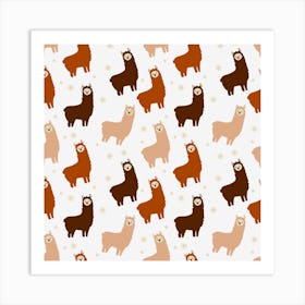 Llama Pattern Art Print