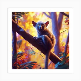 Lemur In The Forest Art Print