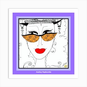 the color purple-Audrey Hepburnita POP QUEEN by Jessica Stockwell Art Print