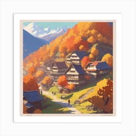 Autumn Village 4 Art Print