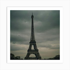 Dark and Moody Eiffel Tower Art Print