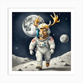 Deer In Space Art Print