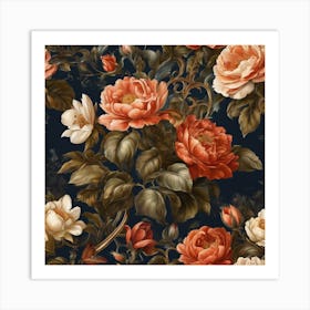 Wallpaper Roses Art Print