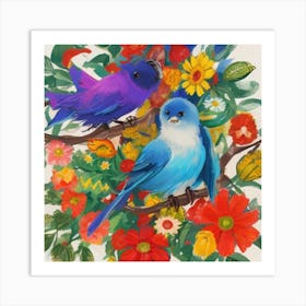 Bluebirds Art Print