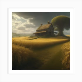 House In A Field 6 Art Print