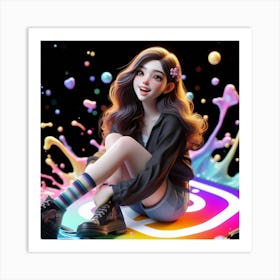 Instagram Girl Art Print