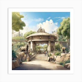 Zoo Sunny Day Art Print