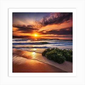 Sunset On The Beach 268 Art Print