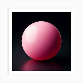 Pink Ball On Black Background Art Print