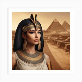 Ancient Egyptian Landscape With Woman Art Print