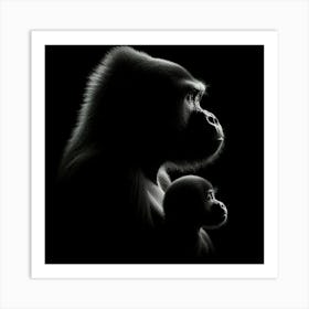 Gorilla Mother And Baby Art Print