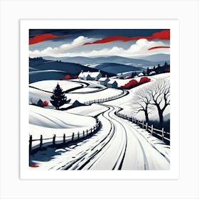 Winter Road Art Print