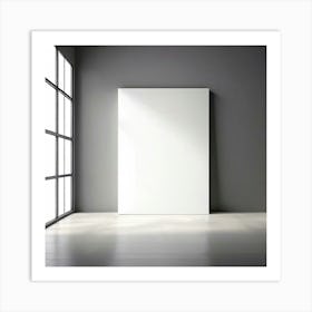 Mock Up Blank Canvas White Pristine Pure Wall Mounted Empty Unmarked Minimalist Space P (23) Art Print