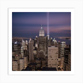 New York City Skyline At Dusk Art Print