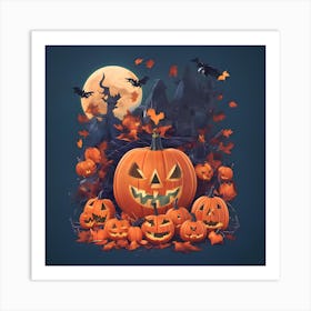 Halloween Pumpkins 10 Art Print