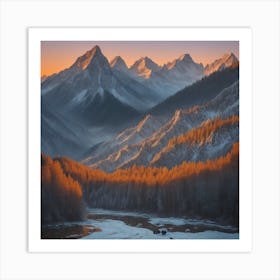 Dreamshaper V7 In This Harmonious Convergence Of Mountains For 0 Art Print