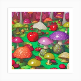 Mushroom Forest 1 Art Print