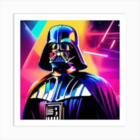 Darth Vader neon art Art Print