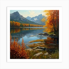 Autumn On The Lake 1 Art Print