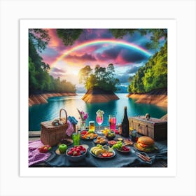 Rainbow Picnic Art Print