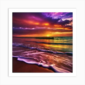 Beautiful Sunset On The Beach Art Print