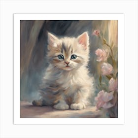 Kitten In The Garden Art Print