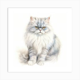 British Longhair Persian Cat Portrait 3 Art Print