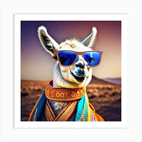 Llama With Sunglasses Art Print