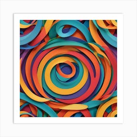 Colorful Paper Spirals Art Print