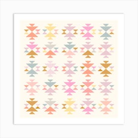 Pastel Triangles Square Art Print