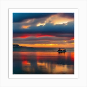 Sunset On The Water 34 Art Print