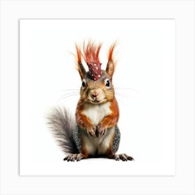 Squirrel With A Mohawk Art Print