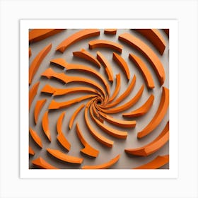 Abstract Orange Spiral 1 Art Print