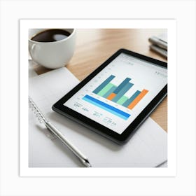 Tablet With Graphs Art Print