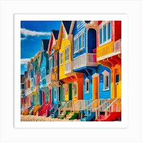 Colorful Houses On The Beach Art Print