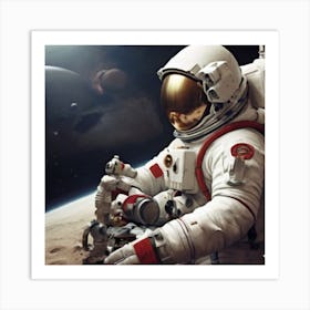 Astronaut In Space Art Print