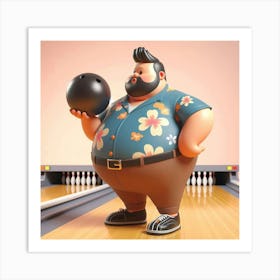 Bowling Man 1 Art Print