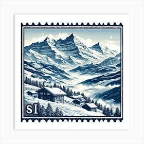 Alps with snow Art Print