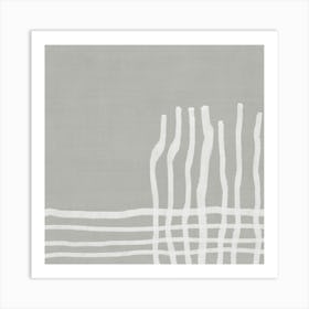 Grey And White Painting Art Print