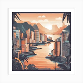 Sunset In Rio 1 Art Print