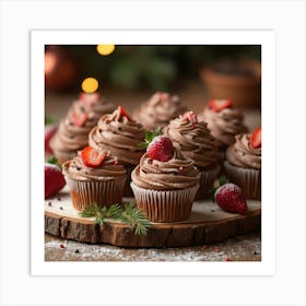 Asm Christmas Dessert With Chocolate And Strawberry Li C4a400d7 C777 487a A407 E4dbf45d7399 Art Print