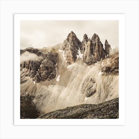 Steep Mountain Peaks Square Art Print