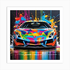Colorful Lamborghini 2 Art Print