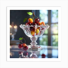 Light reflected in Bowl of fruits Art Print