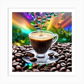 Coffee Cup With Bubbles 2 Art Print