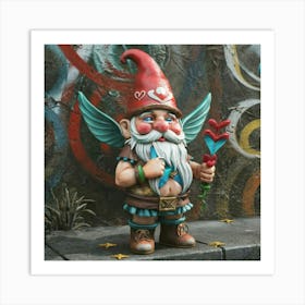 Cupid Gnome 3 Art Print