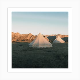 Canvas Tent Camping Square Art Print