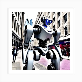 Robot On The Street 30 Art Print