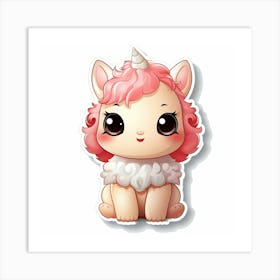 Cute Unicorn Sticker 4 Art Print