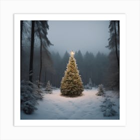 Christmas Tree In The Forest 68 Art Print